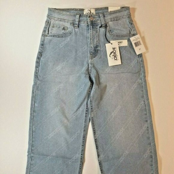 Jordache Vintage Womens 25 27 28 Farrah Capri High Rise Jeans Light Wash Logo - Picture 1 of 6